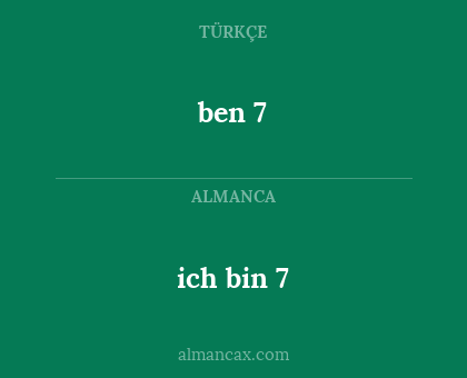 ben 7 - ich bin 7