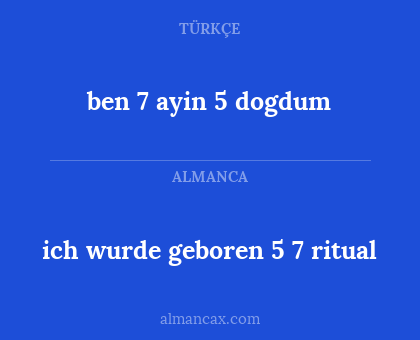 ich wurde geboren 5 7 ritual - ben 7 ayin 5 dogdum