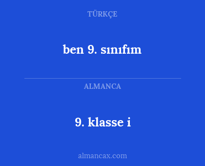 ben 9. sınıfım - 9. klasse i