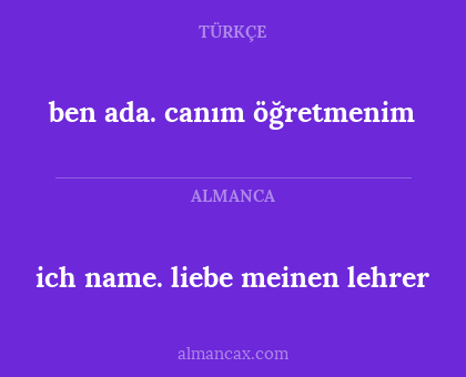 ben ada. canım öğretmenim - ich name. liebe meinen lehrer