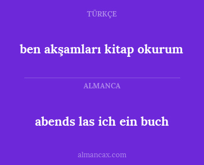 ben akşamları kitap okurum - abends las ich ein buch