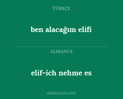 ben alacağım elifi - elif-ich nehme es