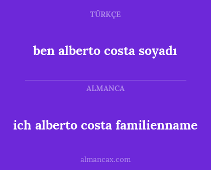 ben alberto costa soyadı - ich alberto costa familienname