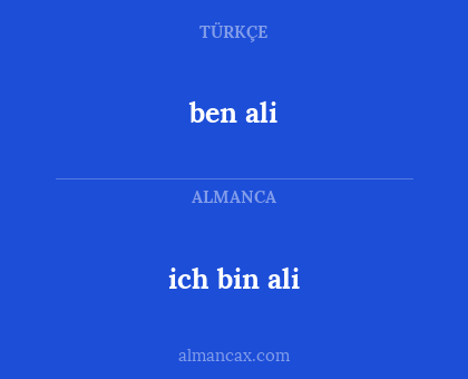 ben ali - ich bin ali