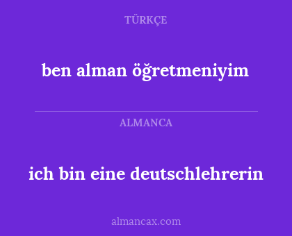 ben alman öğretmeniyim - ich bin eine deutschlehrerin