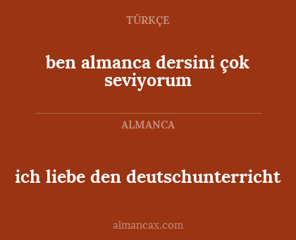 ich liebe den deutschunterricht - ben almanca dersini çok seviyorum