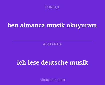 ben almanca musik okuyuram - ich lese deutsche musik