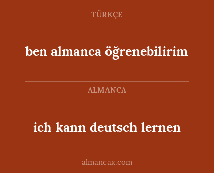 ben almanca öğrenebilirim - ich kann deutsch lernen