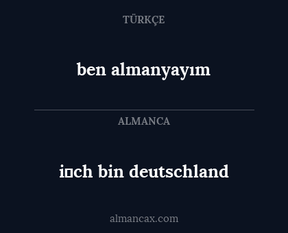 ben almanyayım - i̇ch bin deutschland
