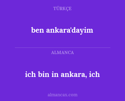 ben ankara'dayim - ich bin in ankara, ich