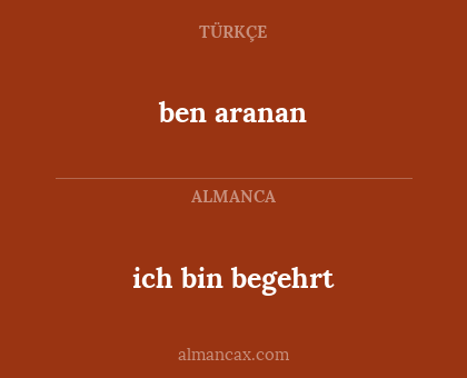 ich bin begehrt - ben aranan
