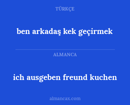ben arkadaş kek geçirmek - ich ausgeben freund kuchen