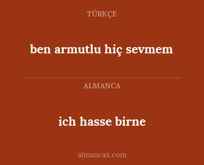 ich hasse birne - ben armutlu hiç sevmem