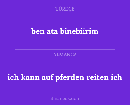 ben ata binebiirim - ich kann auf pferden reiten ich