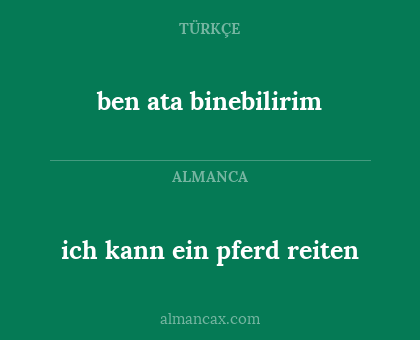 ben ata binebilirim - ich kann ein pferd reiten