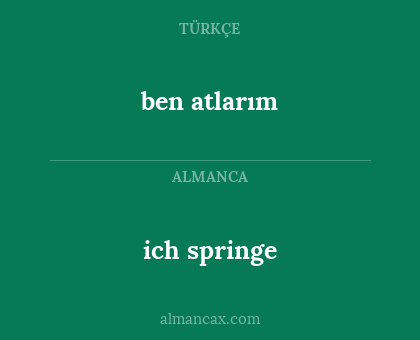 ich springe - ben atlarım