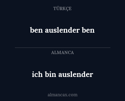ich bin auslender - ben auslender ben