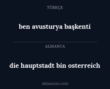 ben avusturya başkenti - die hauptstadt bin osterreich