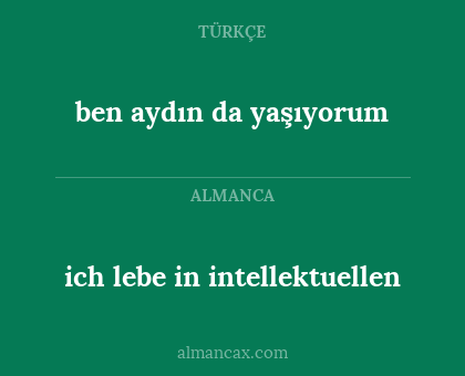 ben aydın da yaşıyorum - ich lebe in intellektuellen