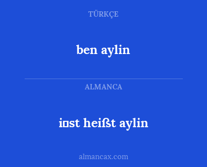 i̇st heißt aylin - ben aylin