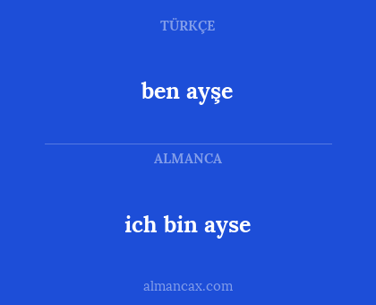 ben ayşe - ich bin ayse