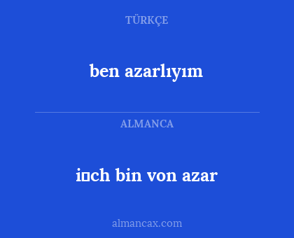 ben azarlıyım - i̇ch bin von azar