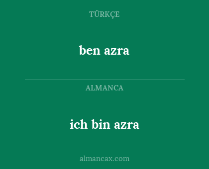 ich bin azra - ben azra
