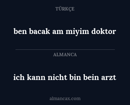 ben bacak am miyim doktor - ich kann nicht bin bein arzt