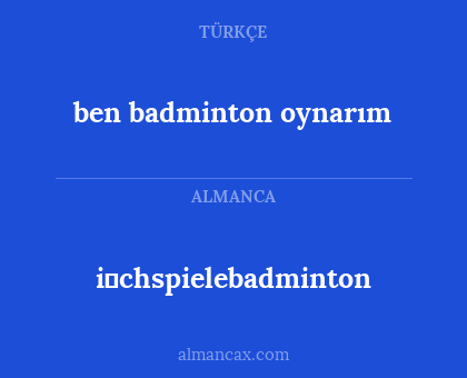 i̇chspielebadminton - ben badminton oynarım
