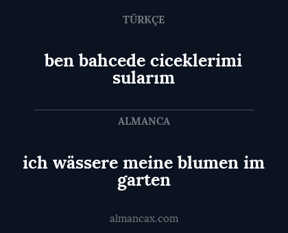 ich wässere meine blumen im garten - ben bahcede ciceklerimi sularım