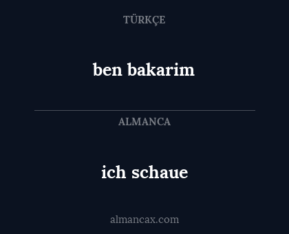 ben bakarim - ich schaue