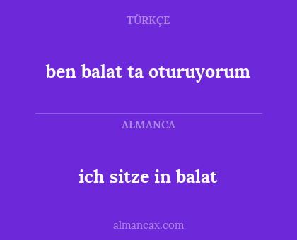 ich sitze in balat - ben balat ta oturuyorum