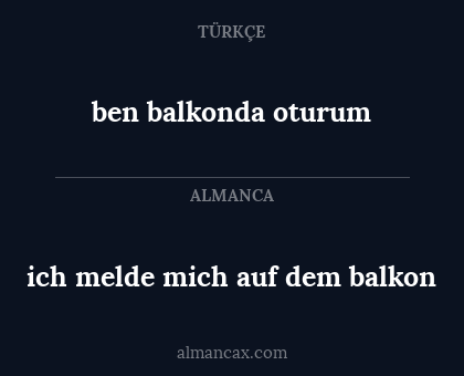 ben balkonda oturum - ich melde mich auf dem balkon