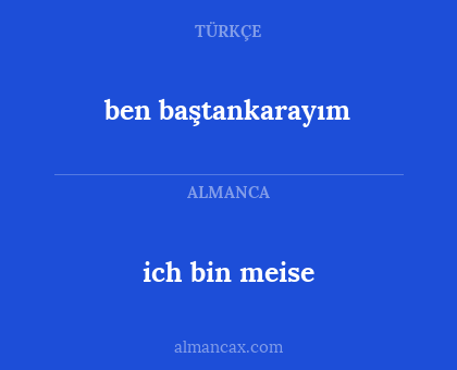 ben baştankarayım - ich bin meise