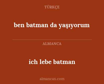 ben batman da yaşıyorum - ich lebe batman
