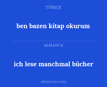 ich lese manchmal bücher - ben bazen kitap okurum