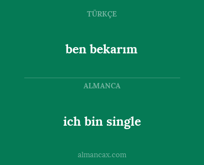 ich bin single - ben bekarım