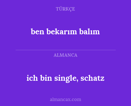 ich bin single, schatz - ben bekarım balım