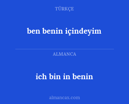 ich bin in benin - ben benin içindeyim