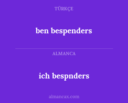 ich bespnders - ben bespenders