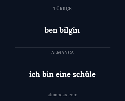 ben bilgin - ich bin eine schüle