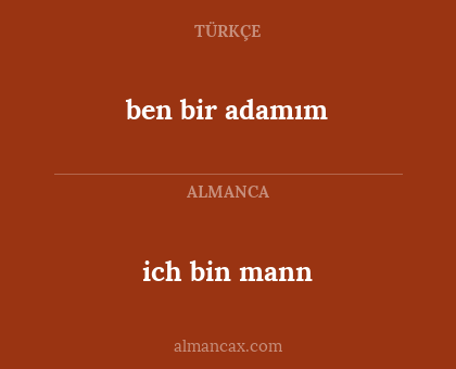 ich bin mann - ben bir adamım