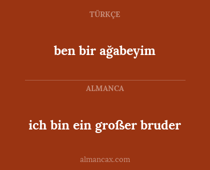 ich bin ein großer bruder - ben bir ağabeyim