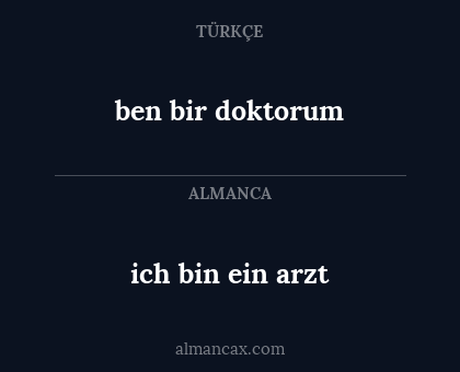 ich bin ein arzt - ben bir doktorum