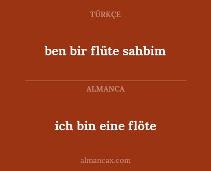 ich bin eine flöte - ben bir flüte sahbim
