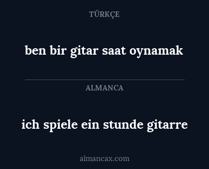 ich spiele ein stunde gitarre - ben bir gitar saat oynamak