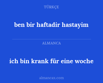 ich bin krank für eine woche - ben bir haftadir hastayim