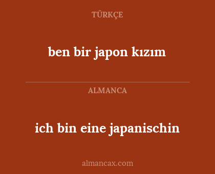 ben bir japon kızım - ich bin eine japanischin
