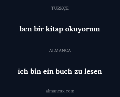 ich bin ein buch zu lesen - ben bir kitap okuyorum
