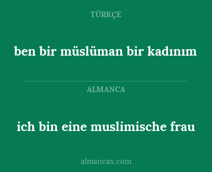 ich bin eine muslimische frau - ben bir müslüman bir kadınım